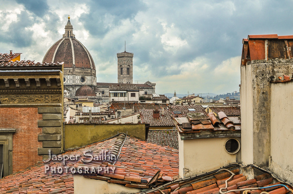 Santa Maria del Fiore "Il Duomo" above Florence Rooftops